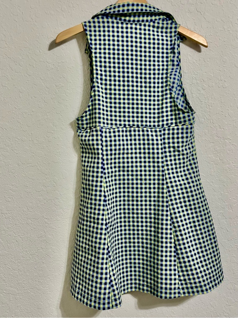 Urban Outfitters Blue Yellow Plaid Seersucker Feel Mini Dress XS/S Preppy Twee - Picture 8 of 8